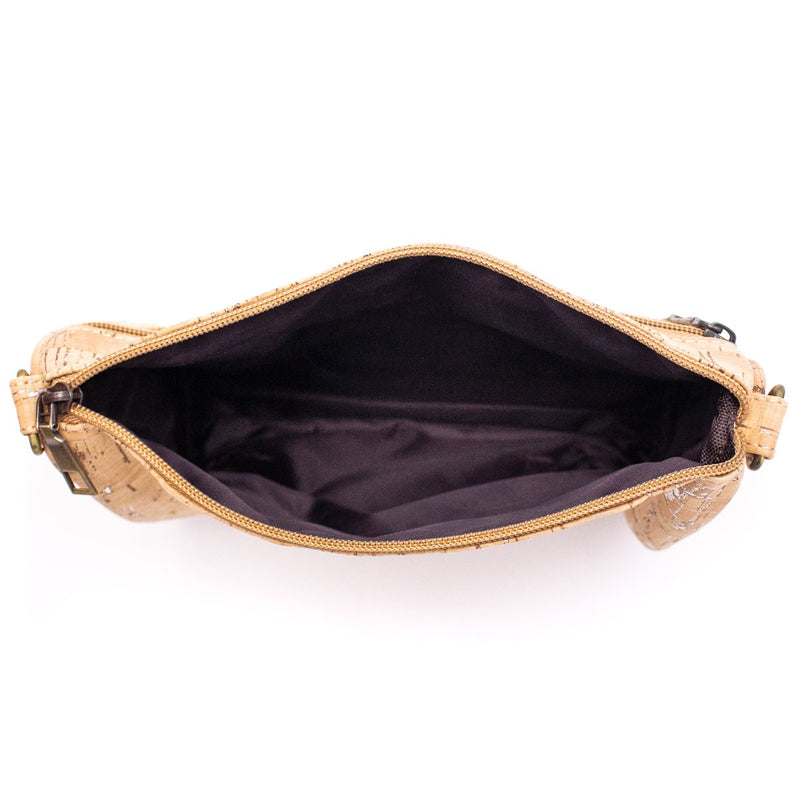 Natural with silver cork crossbody bag BAG-161