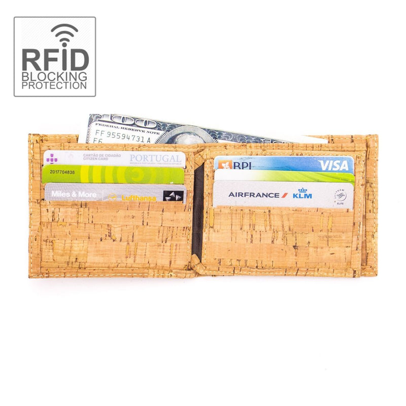 Natural cork slim card men wallet BAG-351-E