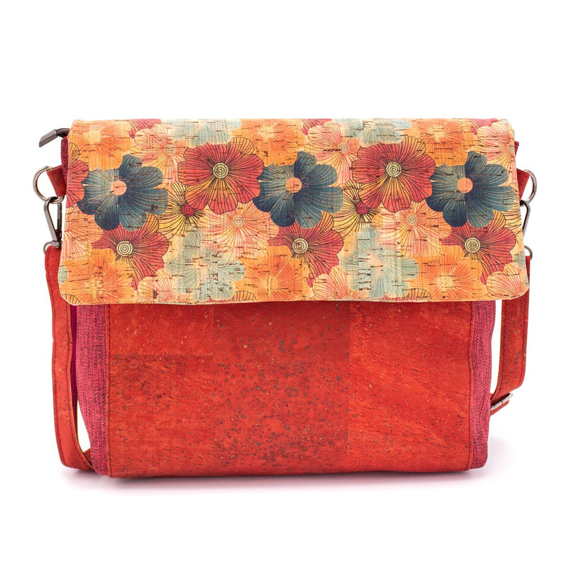 Shoulder bag  pattern cotton and cork  crossbody women handmade bag BAG49-05