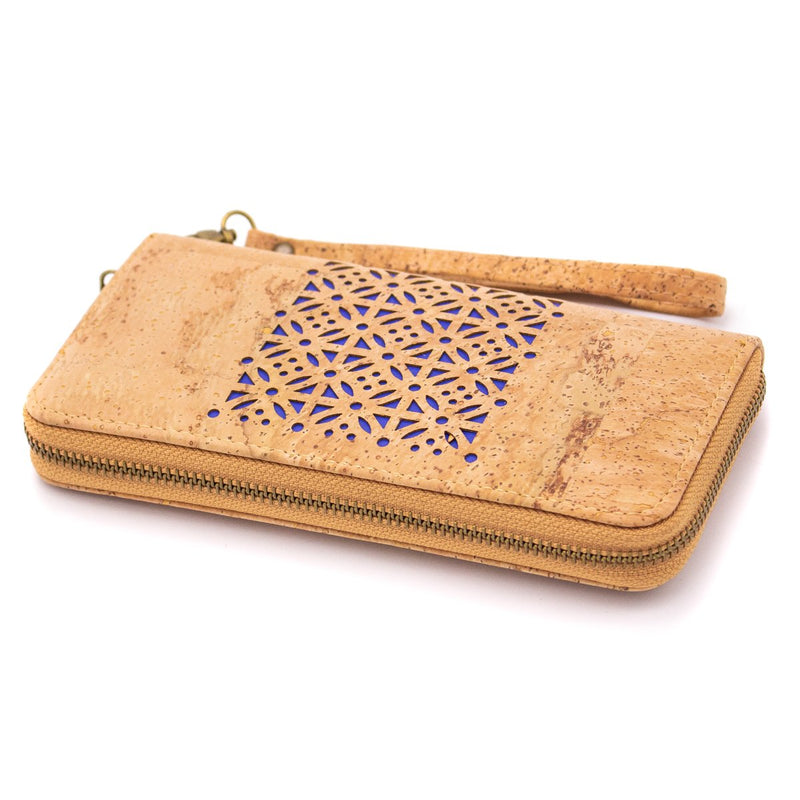 Natural cork Laser cute style women zipper card vegan wallet BAG-622