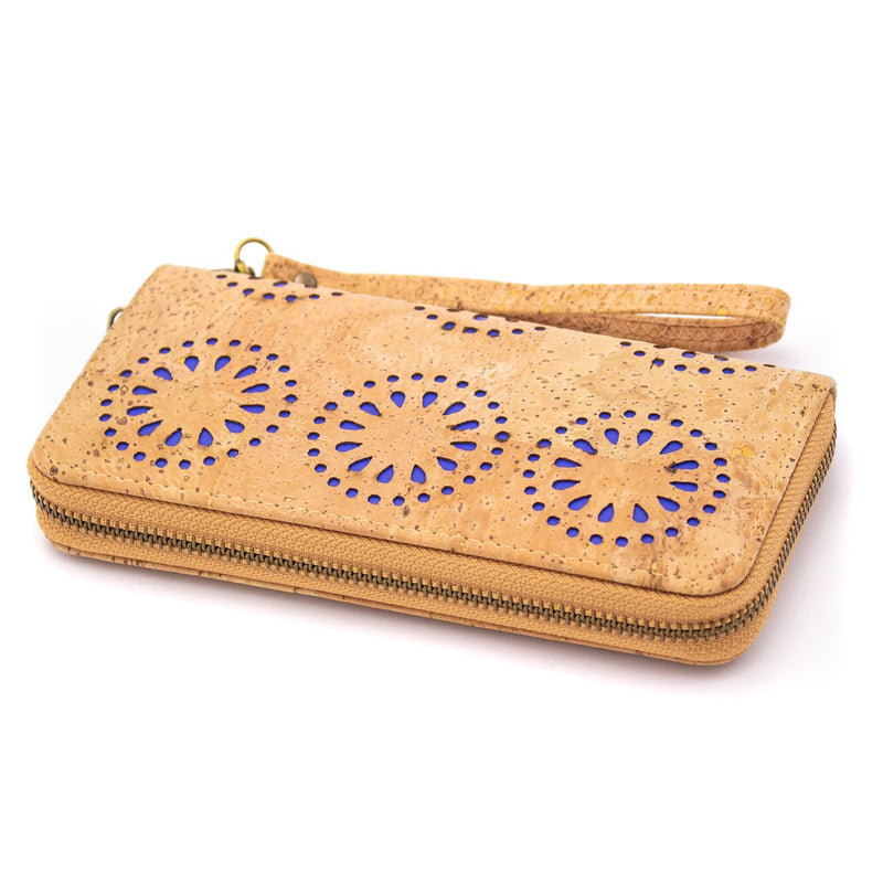 Natural cork Laser cute style women zipper card vegan wallet BAG-622
