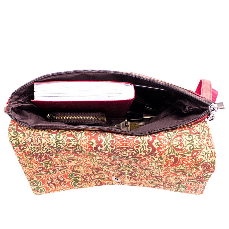Shoulder bag  pattern cotton and cork  crossbody women handmade bag BAG49-05