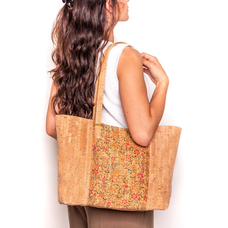 Natural cork bag with beautiful pattern women shoulder handbags BAG-374/624-handbag