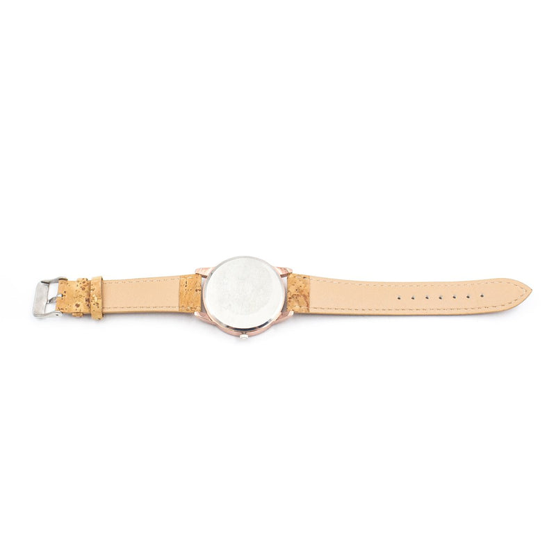 Cork watch natural cork with black watch for unisex adults WA-101-A