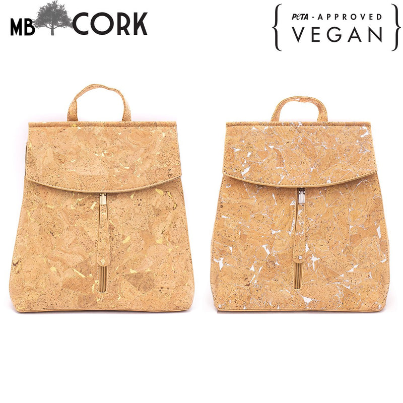 Natural cork with silver girls backpack BAG-322