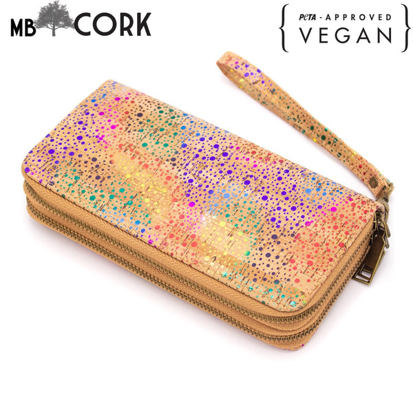 Rainbow cork women Double zipper wallet BAG-371-B