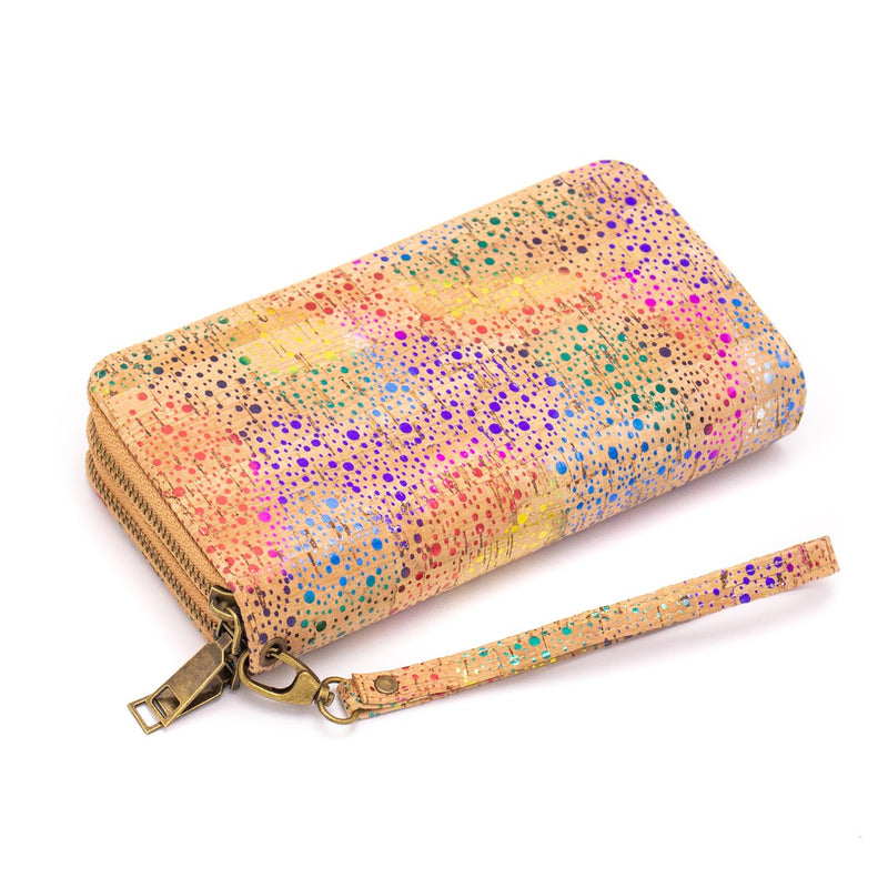 Rainbow cork women Double zipper wallet BAG-371-B