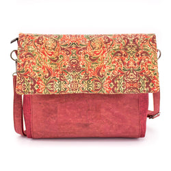 Shoulder bag  pattern cotton and cork  crossbody women handmade bag BAG49-05