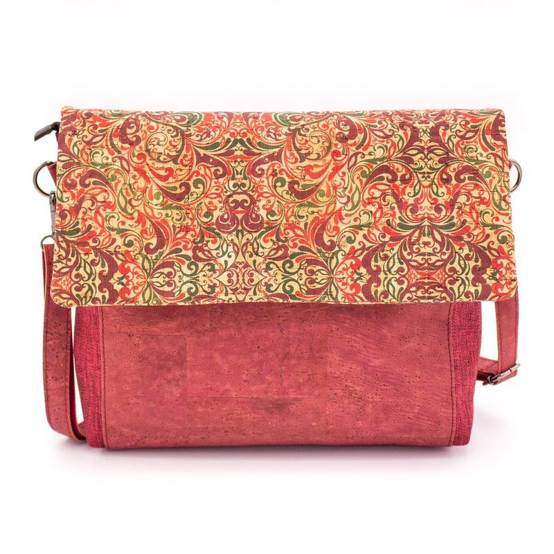 Shoulder bag  pattern cotton and cork  crossbody women handmade bag BAG49-05
