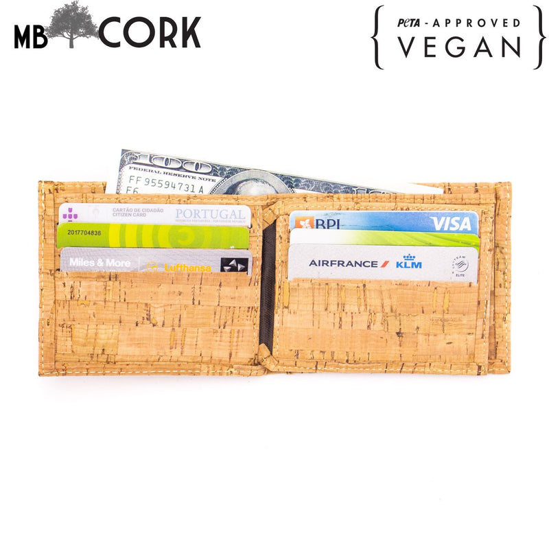 Natural cork slim card men wallet BAG-351-E
