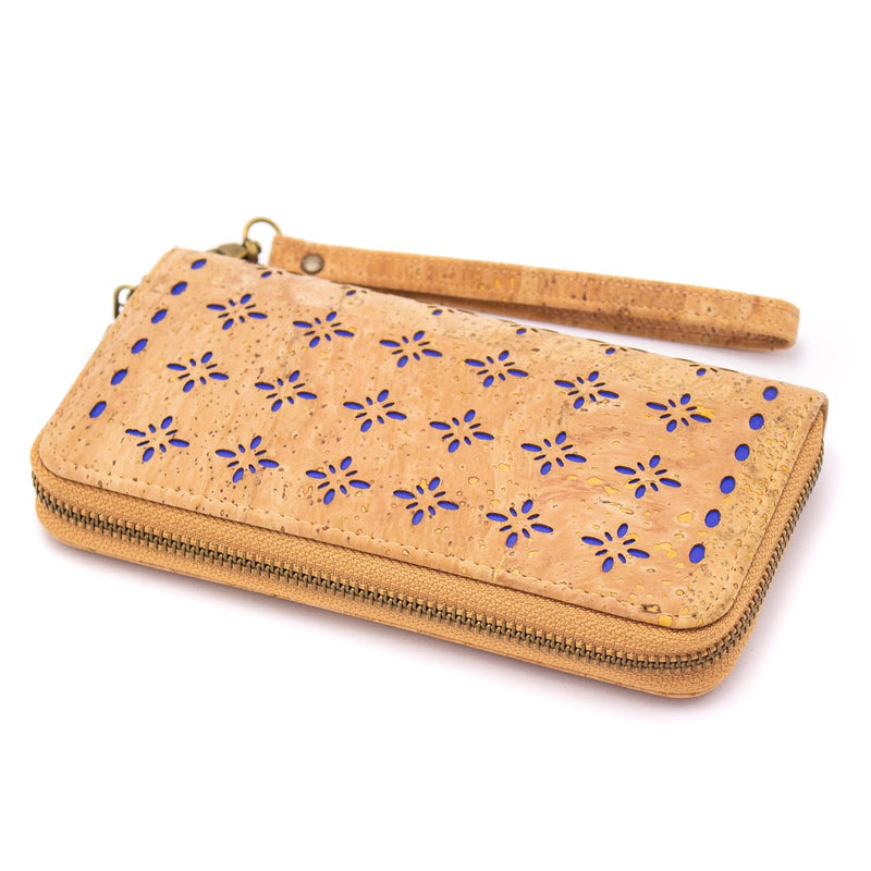 Natural cork Laser cute style women zipper card vegan wallet BAG-622